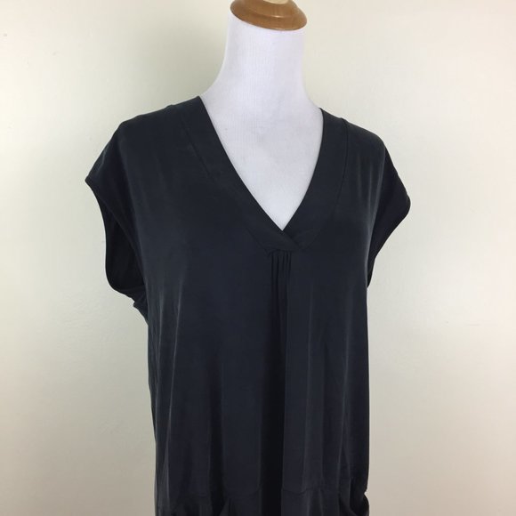 DOLAN Left Coast Coll Anthropologie Loose Fit Black Pockets High Low Hem Dress - Picture 6 of 11